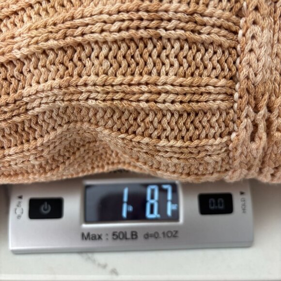 Bebe - Crochet Shawl Collar Duster w/Tie Front - Cream/Tan - Size S/M - Picture 7 of 7